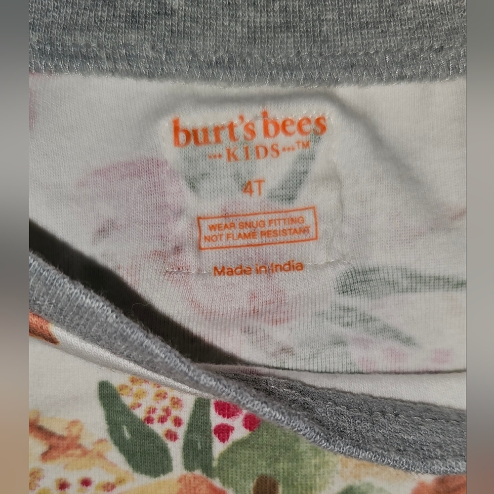 Burt’s Bees Kids Organic Cotton Pajama Set Thanksgiving Fall Pumpkin Harvest 4T - Picture 3 of 16
